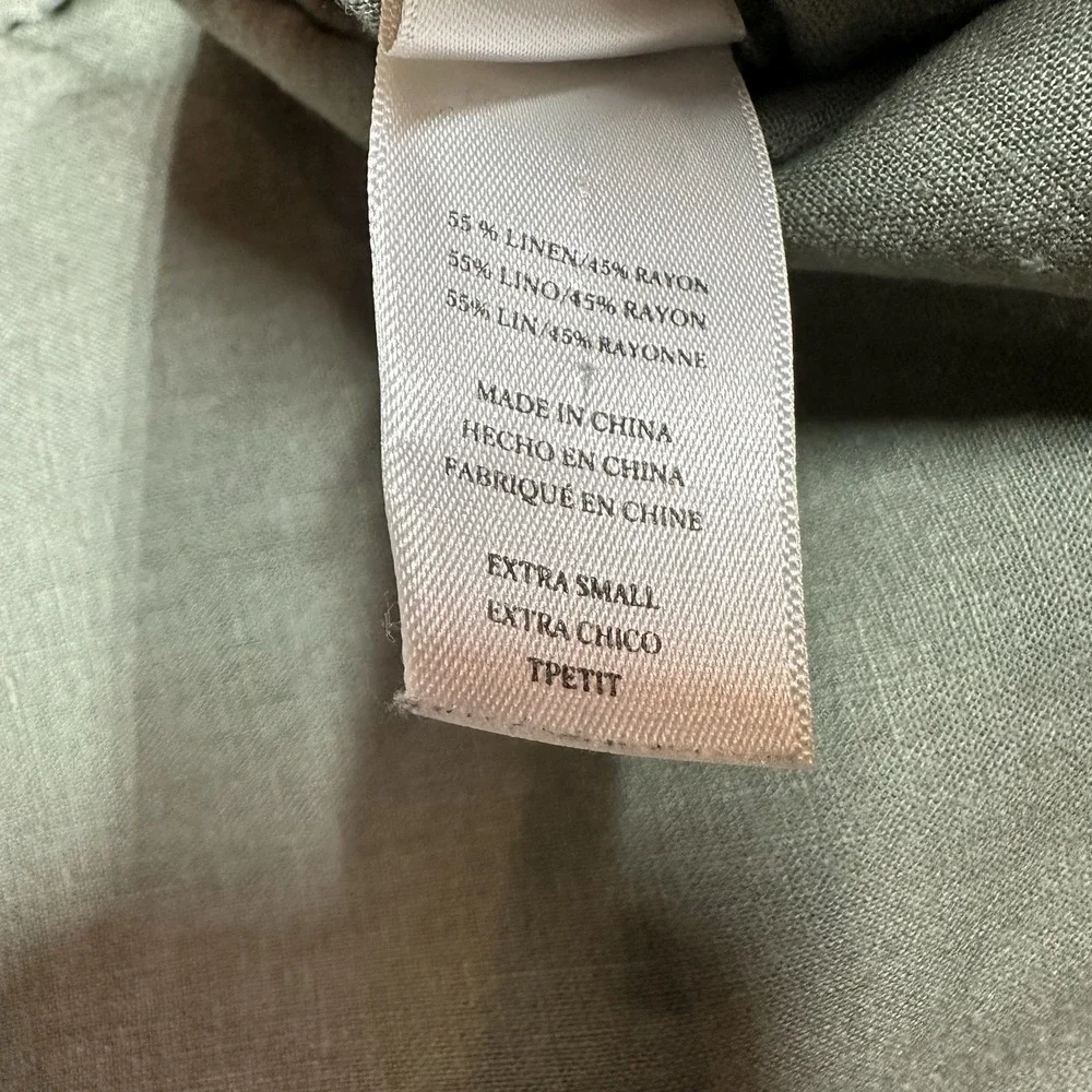 Rails Button Up Shirt Long Sleeve Aztec Trim Olive Green Casual - Picture 8 of 9